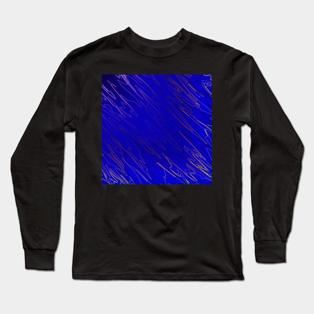 Marbled Blue Long Sleeve T-Shirt by BlakCircleGirl